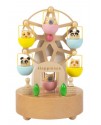 彩色動物 旋轉摩天輪 木質音樂盒 MUSIC BOX